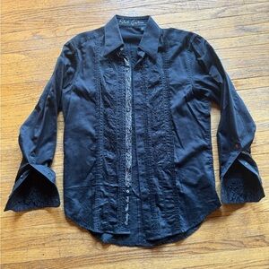 Robert Graham Black Embroidered Shirt